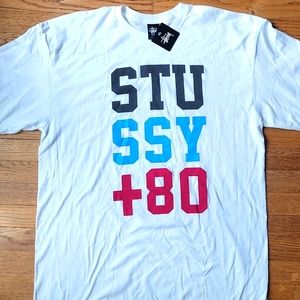 Stussy +80 T Shirt XL Xtra Large NWT